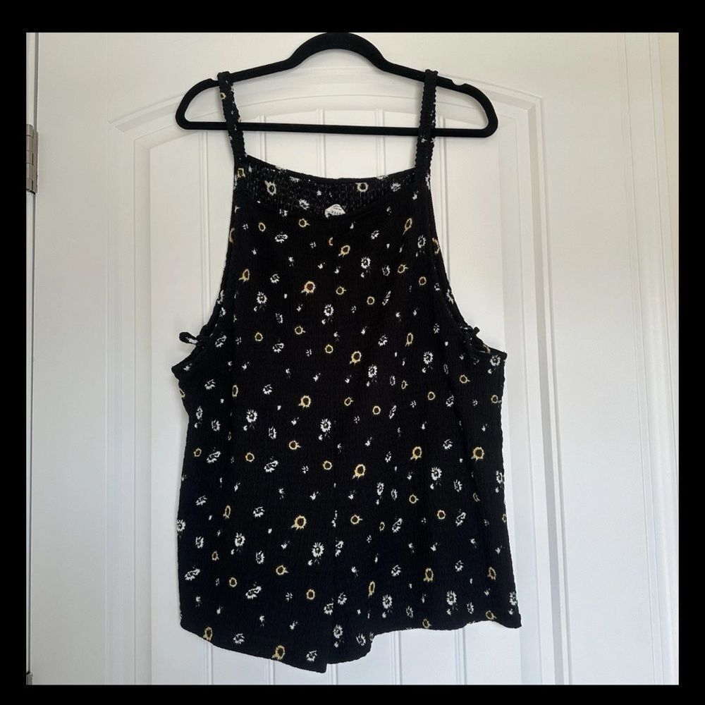 Self Esteem Floral Short‎ Romper XXL Stretchy Boho Dark Cottagecore Sunflower